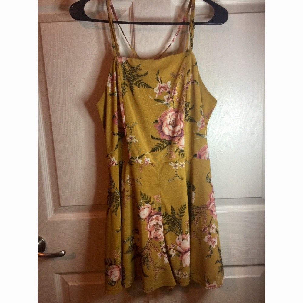 Yellow floral romper